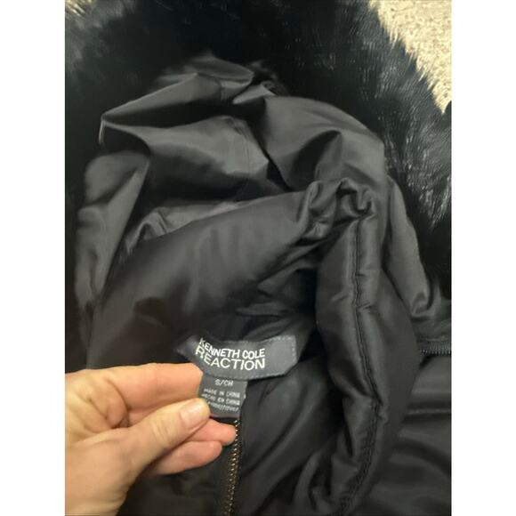 Kenneth Cole NY Down Puffer Jacket Coat w/Faux Fur Trim Hood Sz S - Picture 6 of 9